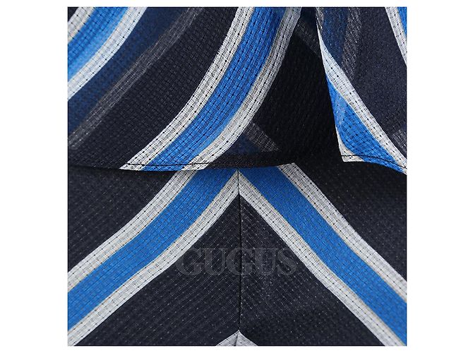 Abito in seta Fendi blu e nero - vista 4