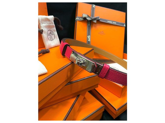 Hermès Cintura Kelly Hot Pink Silver - vista 3