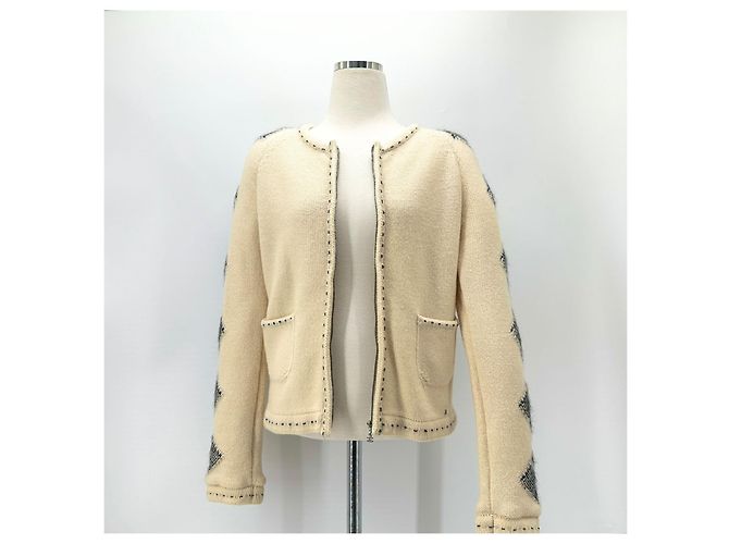 Chanel Logo Argyle Strickjacke mit Reißverschluss - Ansicht 2
