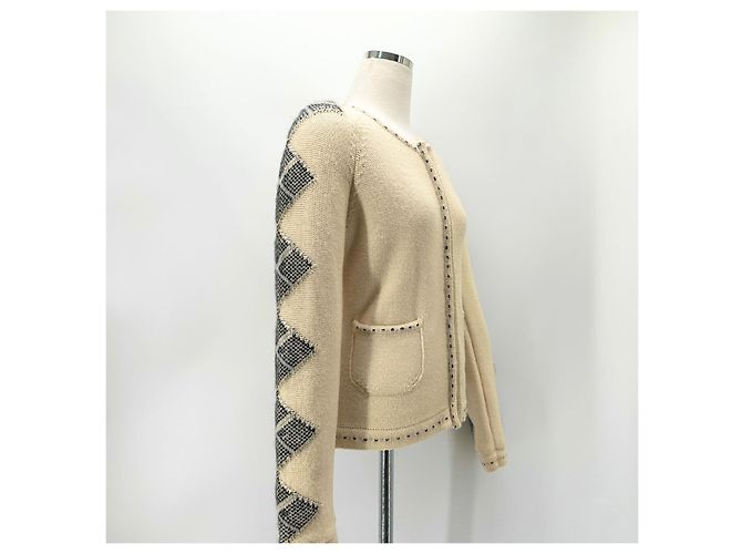 Chanel Logo Argyle Strickjacke mit Reißverschluss - Ansicht 4