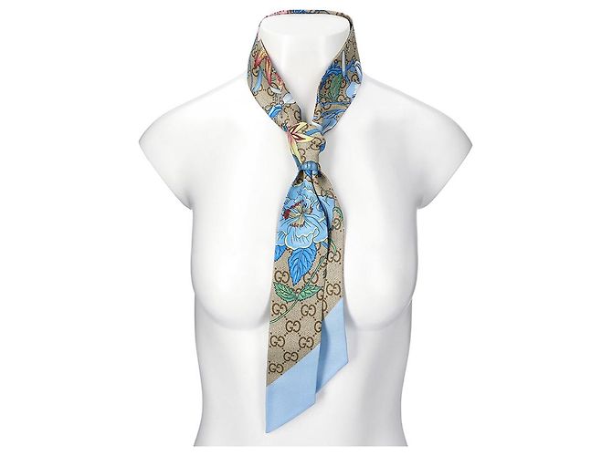 Gucci Seidenband-Schal mit Blumenprint - Ansicht 12