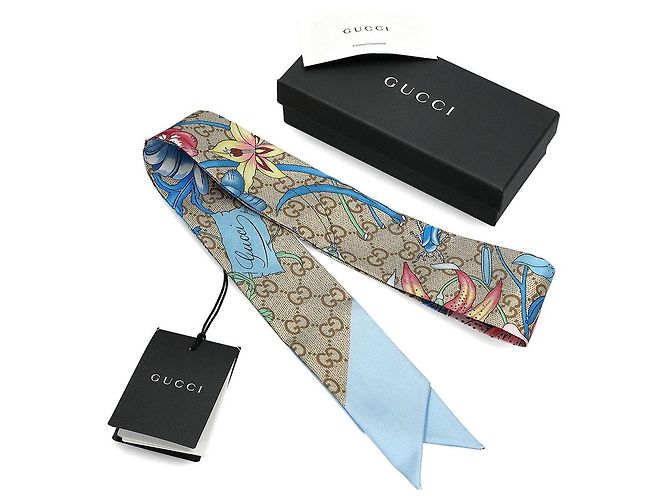 Gucci Seidenband-Schal mit Blumenprint - Ansicht 13