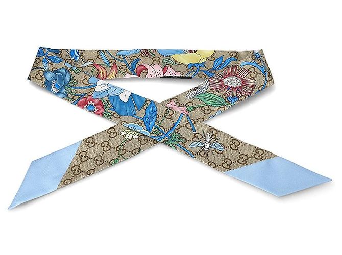 Gucci Seidenband-Schal mit Blumenprint - Ansicht 2