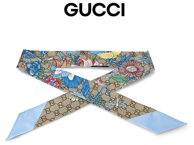 Gucci Seidenband-Schal mit Blumenprint - Ansicht 6