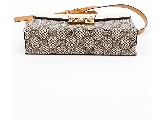 Gucci GG Supreme Mini Canvas Top Handle Shoulder Bag mit Paddle Lock Weiß - Ansicht 6