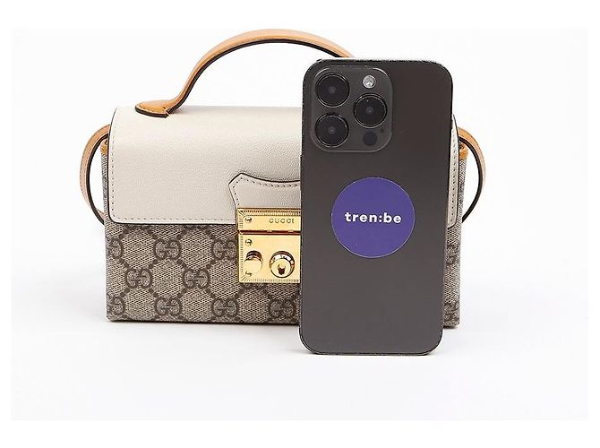 Gucci GG Supreme Mini Canvas Top Handle Shoulder Bag mit Paddle Lock Weiß - Ansicht 7