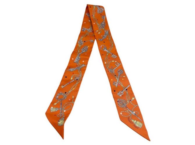 Hermès Mini Twilly aus Seide Orange - Ansicht 3