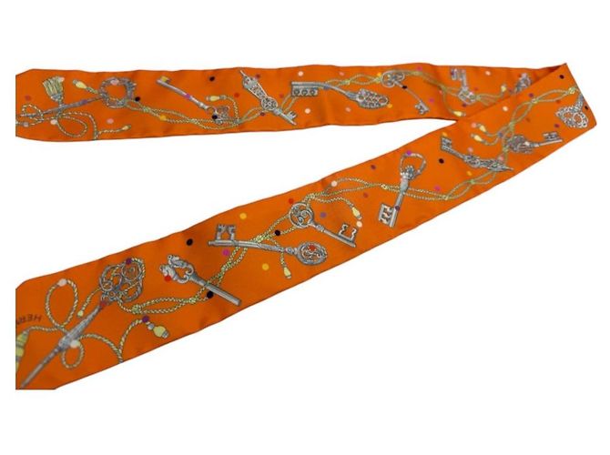 Hermès Mini Twilly aus Seide Orange - Ansicht 4