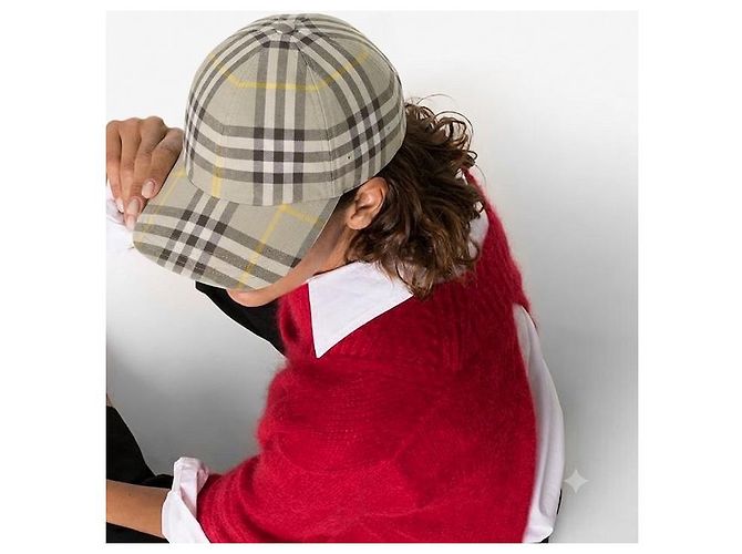 Burberry Cappellino da baseball in cotone Check - vista 16
