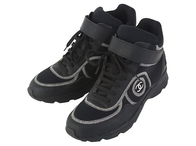 Chanel Bestickte CC High-Top-Sneaker Größe - Ansicht 3