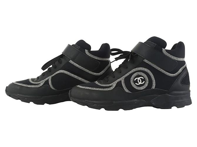 Chanel Bestickte CC High-Top-Sneaker Größe - Ansicht 5