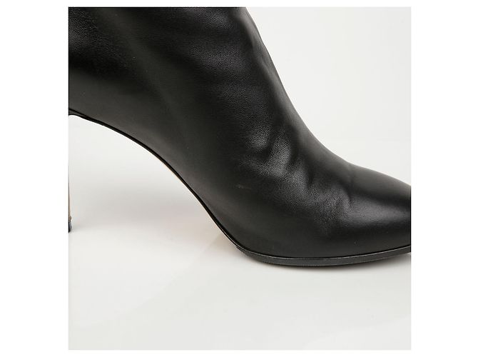 Botines Chanel de piel de cordero marrón - vista 10