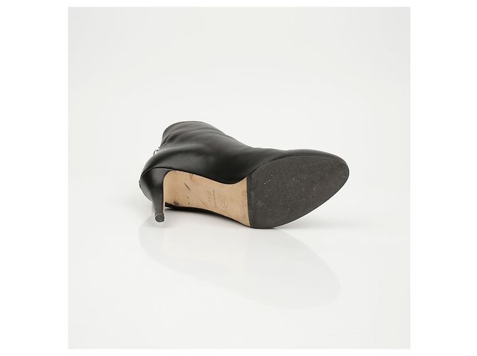 Botines Chanel de piel de cordero marrón - vista 13