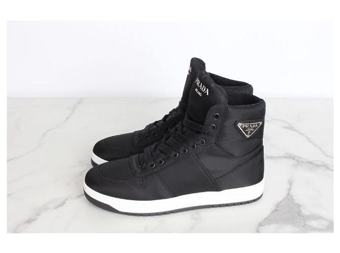Prada Nylon Gabardine High-Top Sneakers - view 3