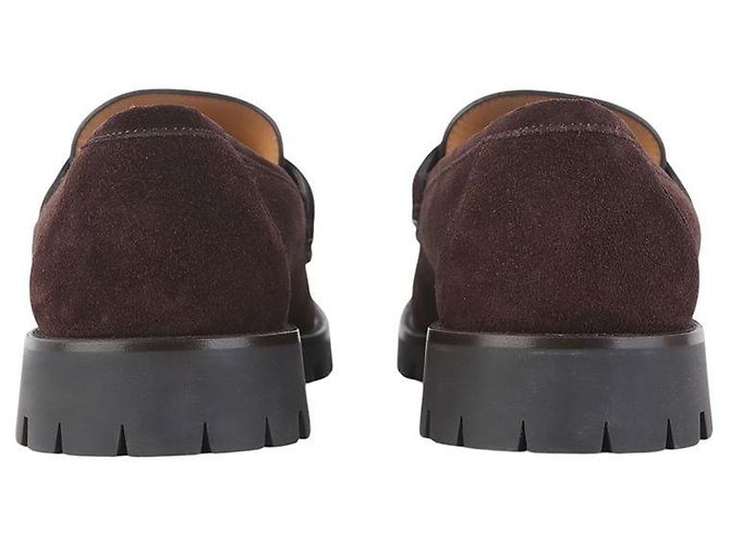 Gucci Mocassini con morsetto in camoscio marrone scuro - vista 4