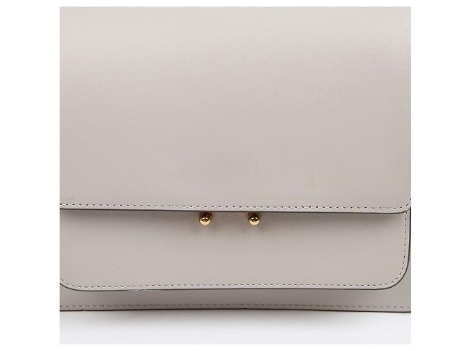 Marni Borsa a tracolla e crossbody Trunk in pelle Medium Grigio - vista 2