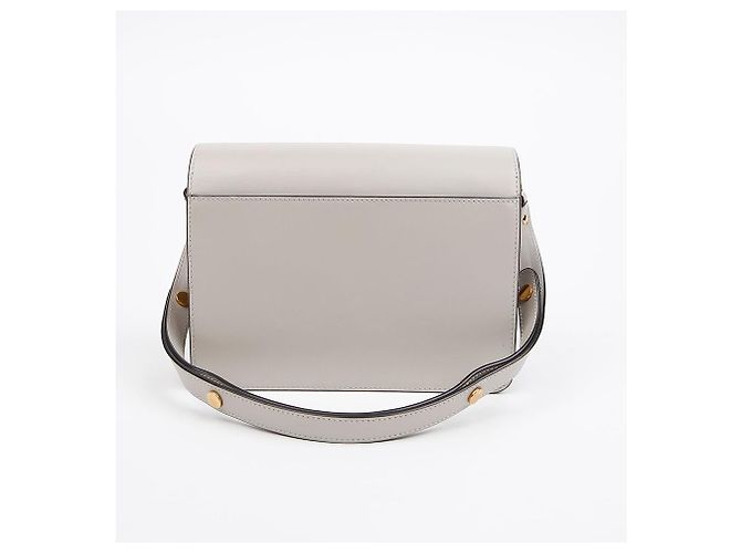 Marni Borsa a tracolla e crossbody Trunk in pelle Medium Grigio - vista 3