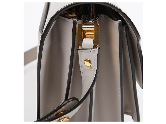 Marni Borsa a tracolla e crossbody Trunk in pelle Medium Grigio - vista 5