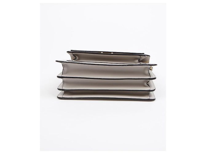 Marni Borsa a tracolla e crossbody Trunk in pelle Medium Grigio - vista 6