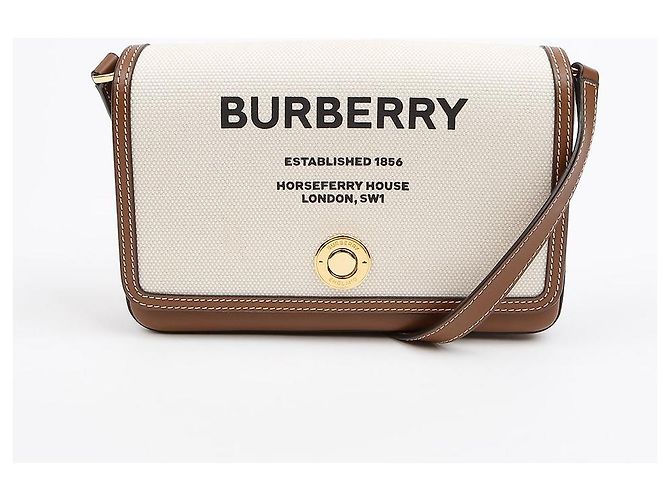 Burberry Mini Borsa a Tracolla in Pelle e Tela con Stampa Hosperry - vista 2