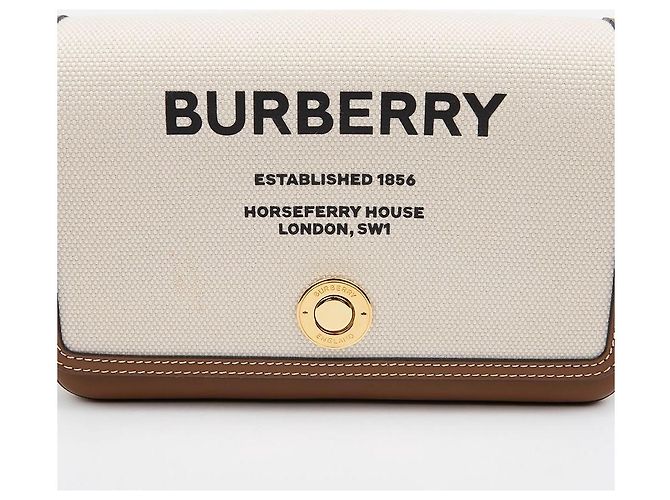 Burberry Mini Borsa a Tracolla in Pelle e Tela con Stampa Hosperry - vista 3