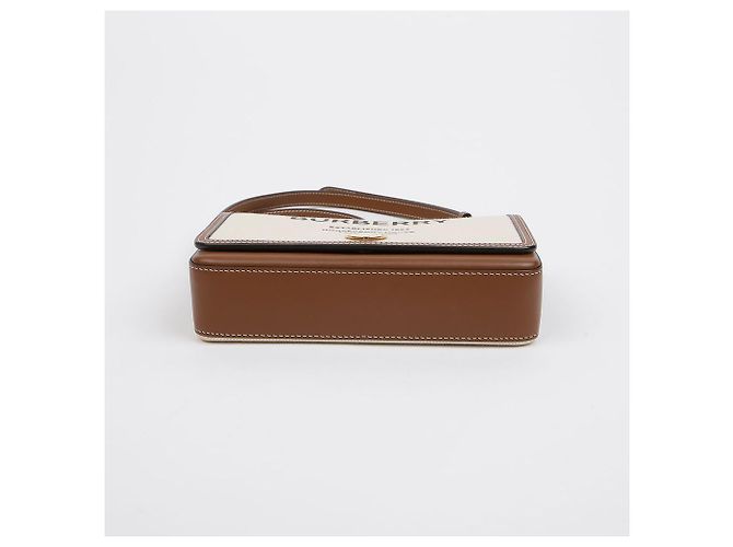 Burberry Mini Borsa a Tracolla in Pelle e Tela con Stampa Hosperry - vista 7