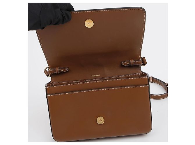 Burberry Mini Borsa a Tracolla in Pelle e Tela con Stampa Hosperry - vista 9