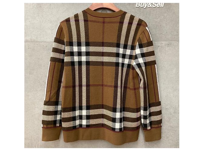 Burberry Damen Strickoberteil aus Wolle mit Karomuster - Brown - Ansicht 2
