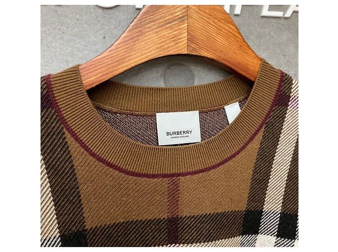 Burberry Damen Strickoberteil aus Wolle mit Karomuster - Brown - Ansicht 3