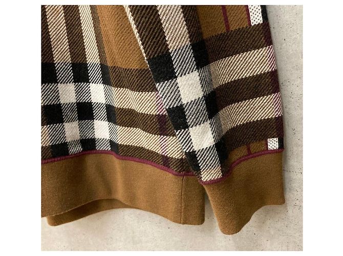 Burberry Damen Strickoberteil aus Wolle mit Karomuster - Brown - Ansicht 4