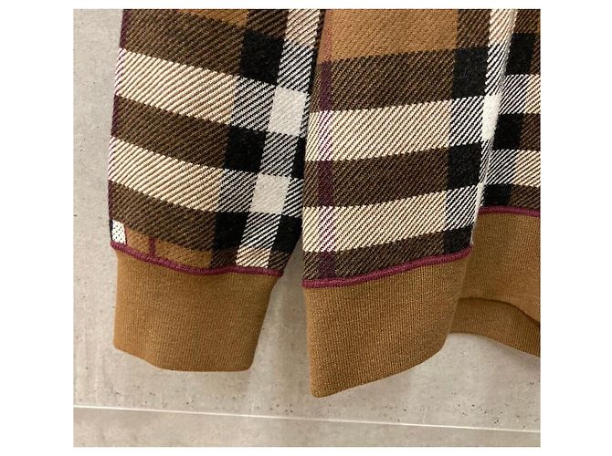 Burberry Damen Strickoberteil aus Wolle mit Karomuster - Brown - Ansicht 5