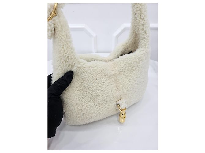 Gucci Borsa a tracolla Jackie Small in shearling Ivory - vista 7