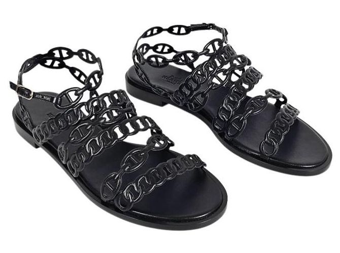 Hermès Sandali con cinturino da donna Noir - vista 7
