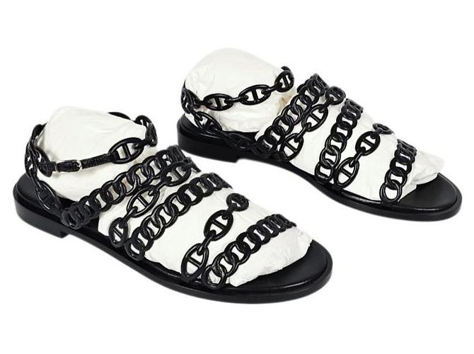 Hermès Sandali con cinturino da donna Noir - vista 9