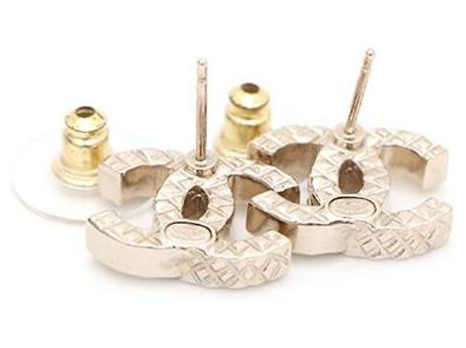 Chanel Orecchini matelassé in cristallo CC Gold - vista 6