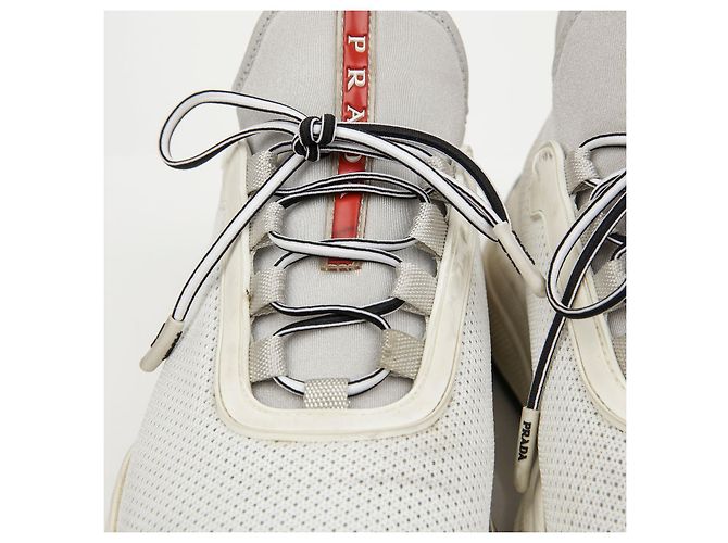 Prada Sneakers in mesh e neoprene White - vista 5