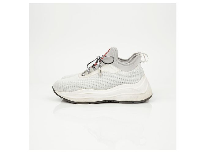 Prada Sneakers in mesh e neoprene White - vista 6