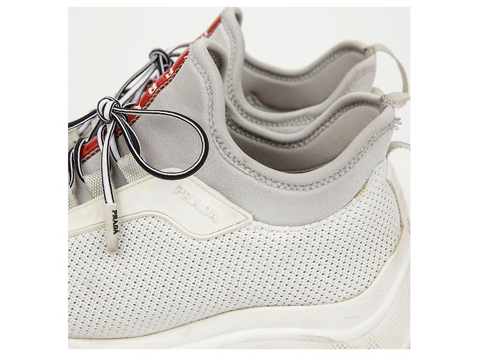 Prada Sneakers in mesh e neoprene White - vista 7