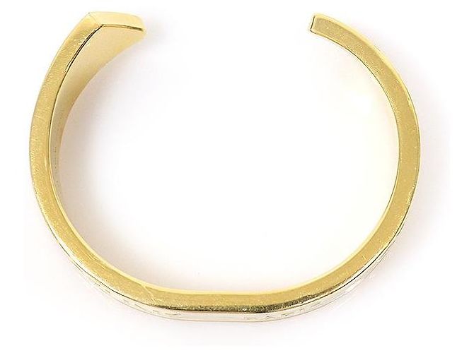 Céline Bracciale Cuff Piccolo a Nastro in Smalto Oro e Avorio - vista 4