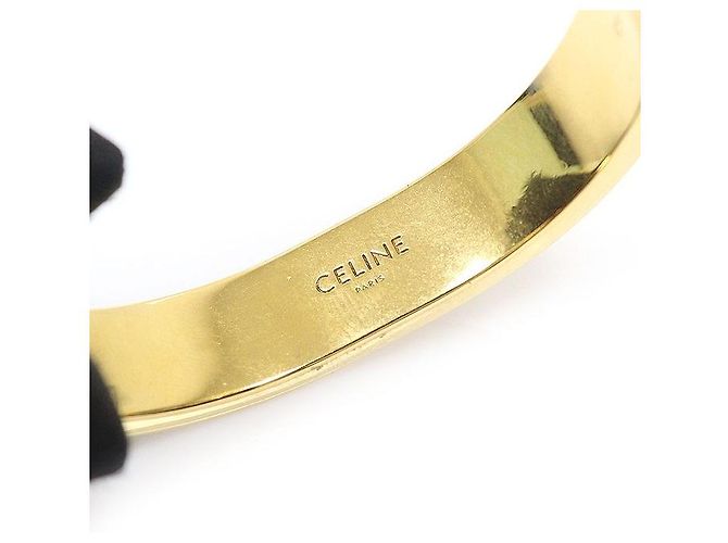 Céline Bracciale Cuff Piccolo a Nastro in Smalto Oro e Avorio - vista 6