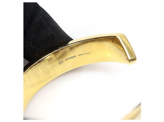 Céline Bracciale Cuff Piccolo a Nastro in Smalto Oro e Avorio - vista 7