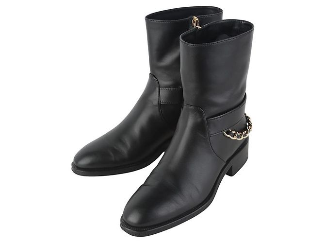 Chanel Botines con cadena CC dorada Talla - vista 3