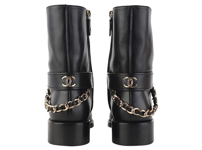 Chanel Botines con cadena CC dorada Talla - vista 4