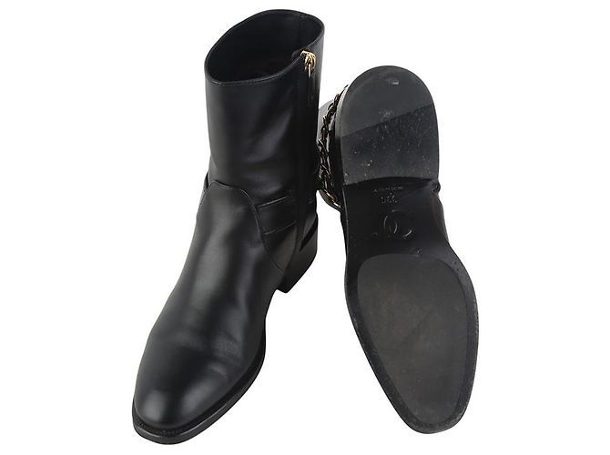 Chanel Botines con cadena CC dorada Talla - vista 7