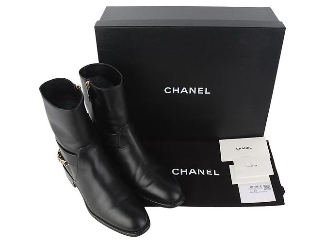 Chanel Botines con cadena CC dorada Talla - vista 8