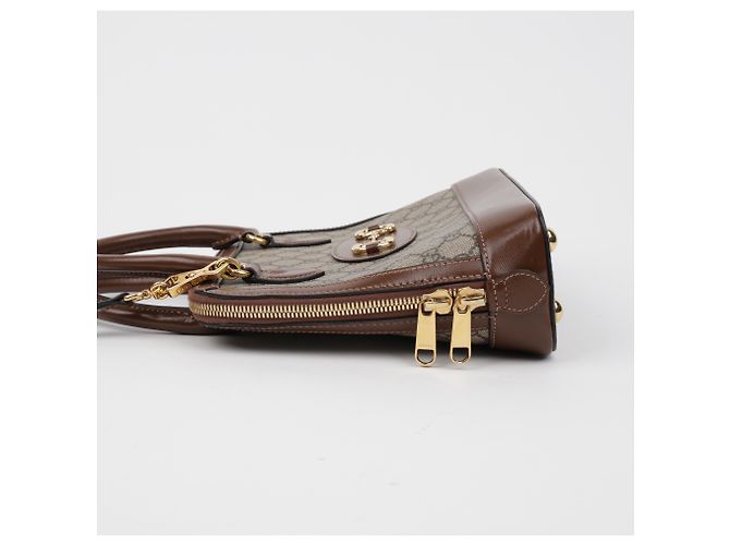 Gucci Borsa piccola con manico Horsebit marrone - vista 5