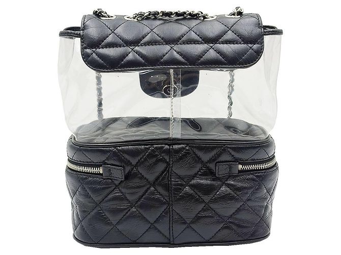 Chanel Serie di borse a tracolla in PVC Aquarium Nero) - vista 4