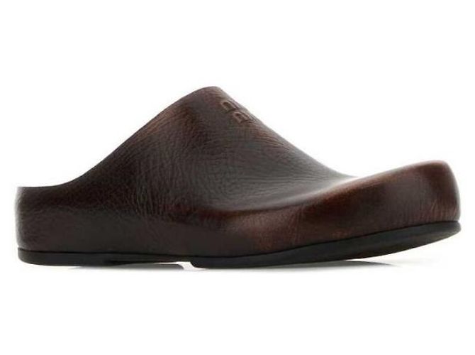 Mule Miu Miu in pelle marrone - vista 3