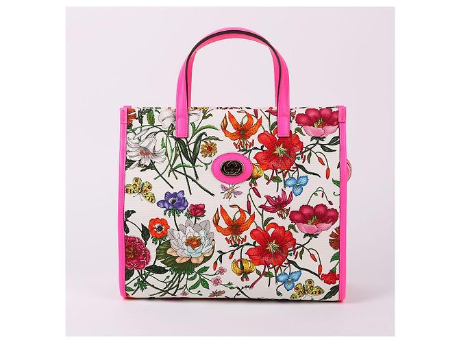 Gucci Borsa Tote e a Tracolla Media con Stampa Floreale - vista 2
