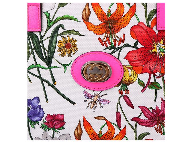 Gucci Borsa Tote e a Tracolla Media con Stampa Floreale - vista 3